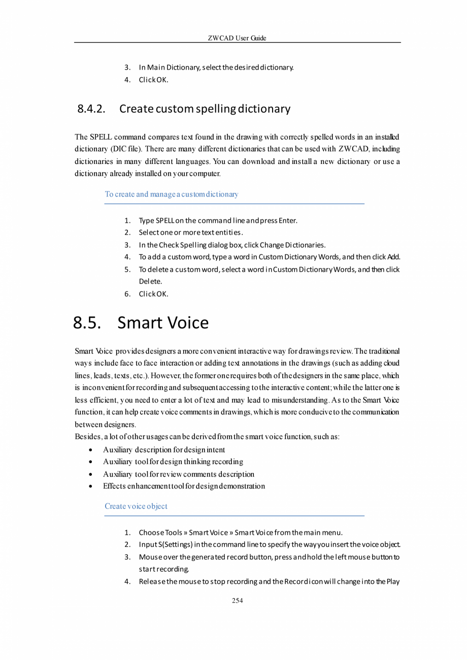 Pagina 254-ZWCAD User Guide manual ZWCAD Standard 2024, Professional 2024 Instructiuni montaj, utilizare...