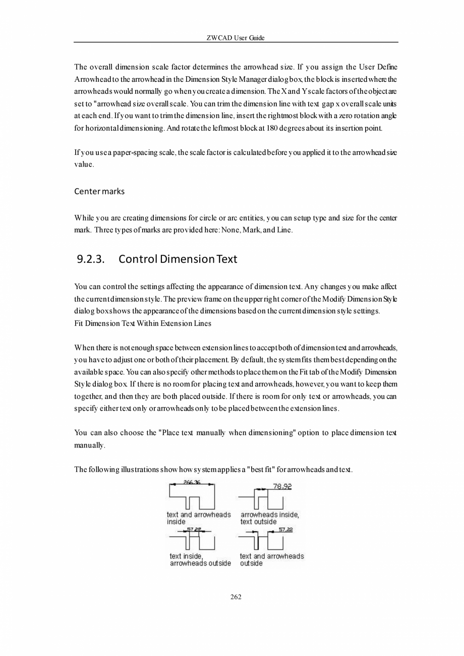 Pagina 262-ZWCAD User Guide manual ZWCAD Standard 2024, Professional 2024 Instructiuni montaj, utilizare...