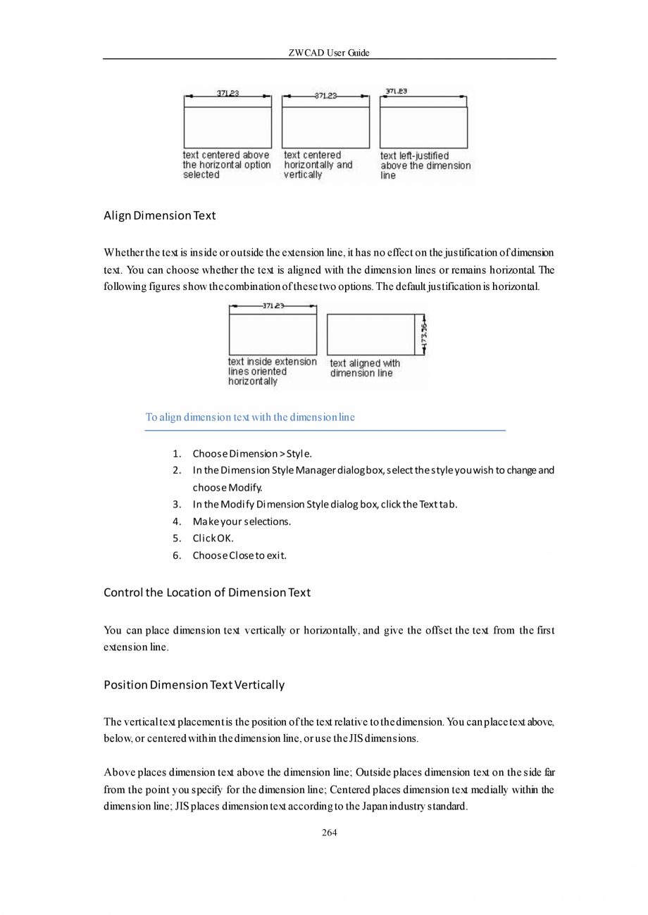 Pagina 264-ZWCAD User Guide manual ZWCAD Standard 2024, Professional 2024 Instructiuni montaj, utilizare...