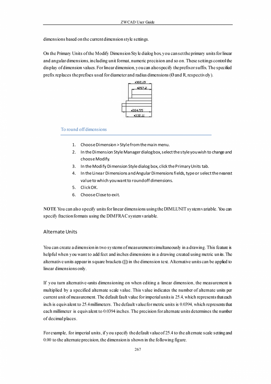 Pagina 267-ZWCAD User Guide manual ZWCAD Standard 2024, Professional 2024 Instructiuni montaj, utilizare...
