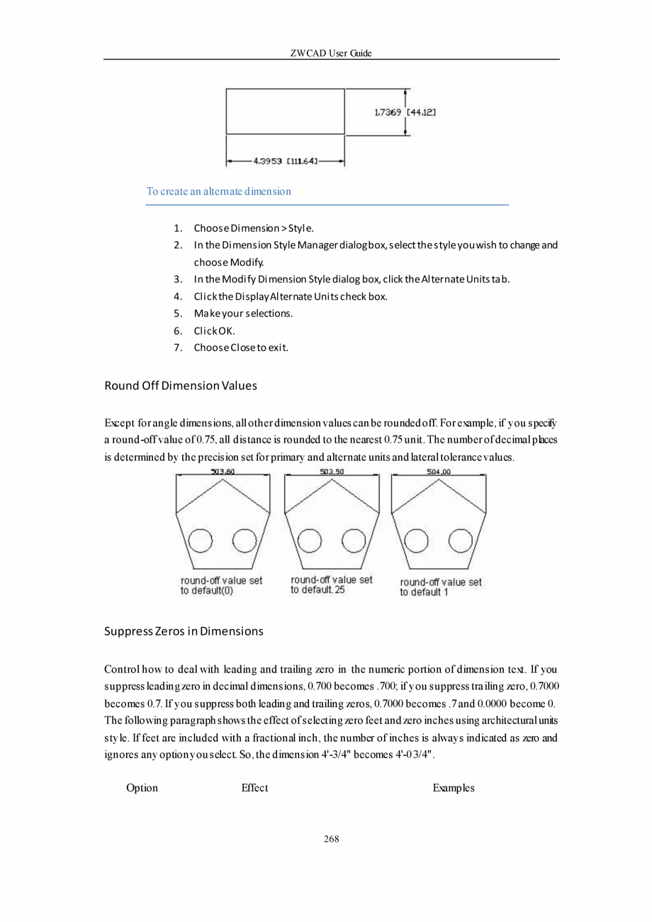Pagina 268-ZWCAD User Guide manual ZWCAD Standard 2024, Professional 2024 Instructiuni montaj, utilizare...