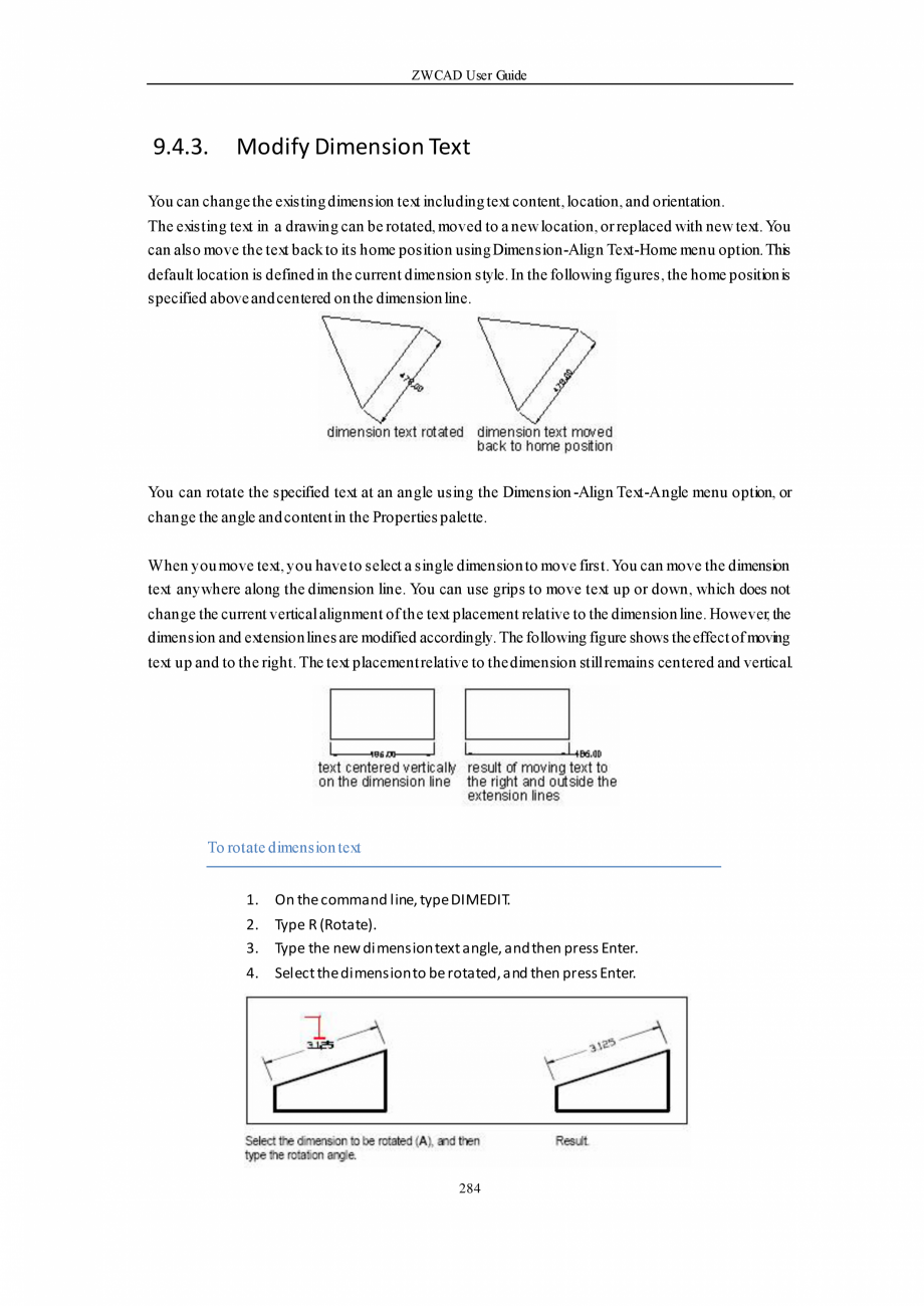 Pagina 284-ZWCAD User Guide manual ZWCAD Standard 2024, Professional 2024 Instructiuni montaj, utilizare...