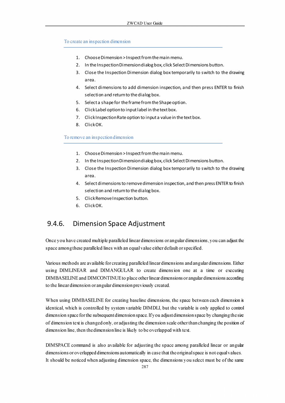 Pagina 287-ZWCAD User Guide manual ZWCAD Standard 2024, Professional 2024 Instructiuni montaj, utilizare...