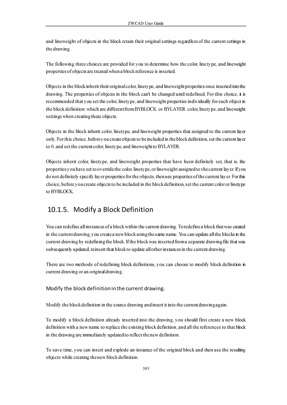 Pagina 303-ZWCAD User Guide manual ZWCAD Standard 2024, Professional 2024 Instructiuni montaj, utilizare...