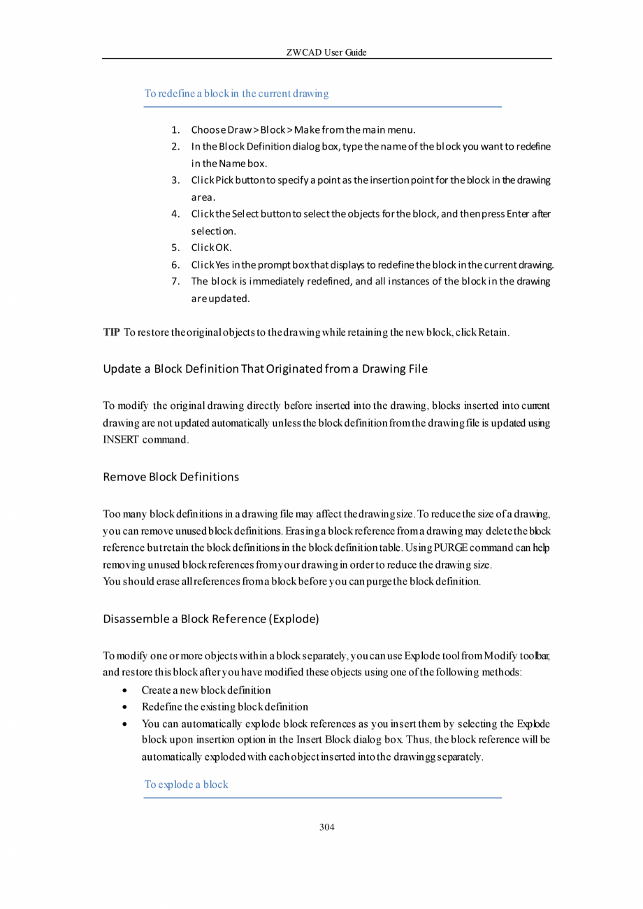 Pagina 304-ZWCAD User Guide manual ZWCAD Standard 2024, Professional 2024 Instructiuni montaj, utilizare...