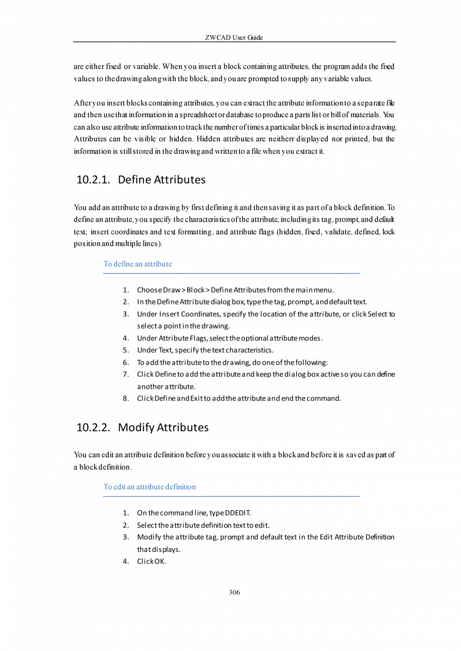 Pagina 306-ZWCAD User Guide manual ZWCAD Standard 2024, Professional 2024 Instructiuni montaj, utilizare...
