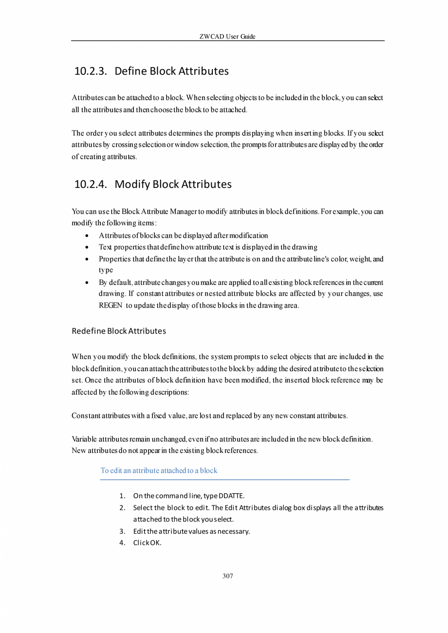 Pagina 307-ZWCAD User Guide manual ZWCAD Standard 2024, Professional 2024 Instructiuni montaj, utilizare...
