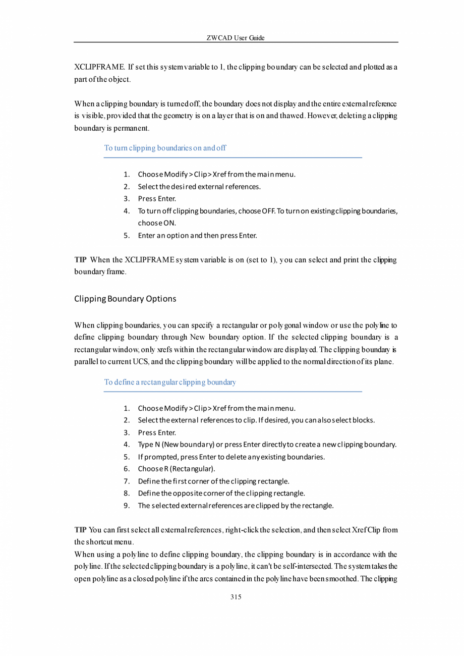 Pagina 315-ZWCAD User Guide manual ZWCAD Standard 2024, Professional 2024 Instructiuni montaj, utilizare...