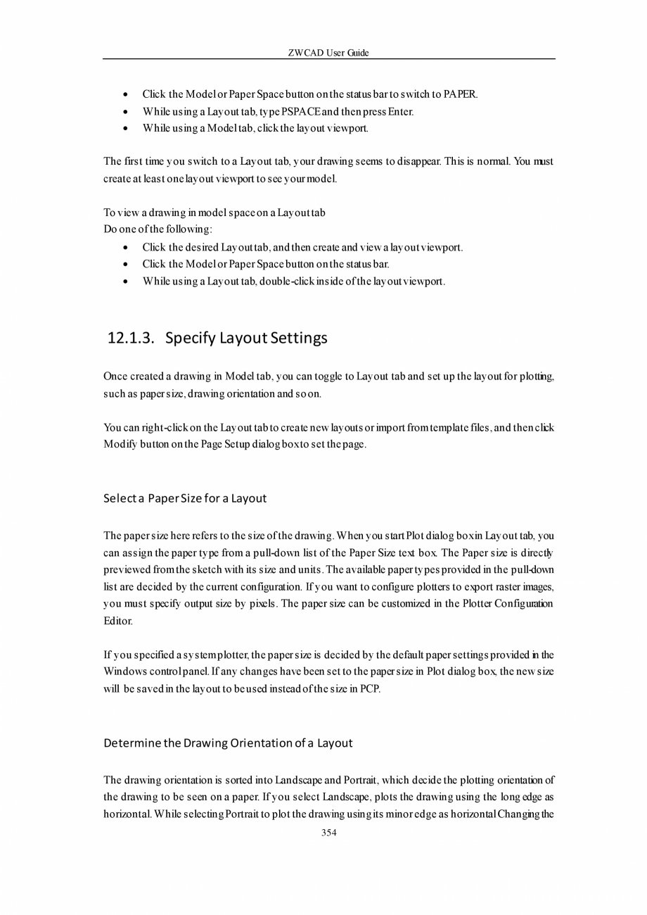 Pagina 354 - ZWCAD User Guide manual ZWCAD Standard 2024, Professional 2024 Instructiuni montaj,...