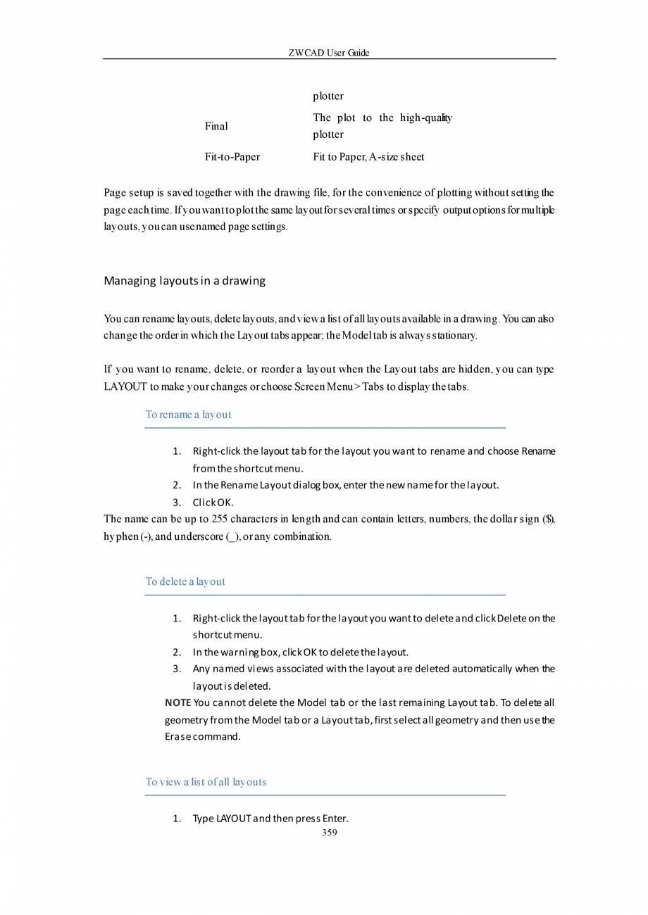 Pagina 359 - ZWCAD User Guide manual ZWCAD Standard 2024, Professional 2024 Instructiuni montaj,...