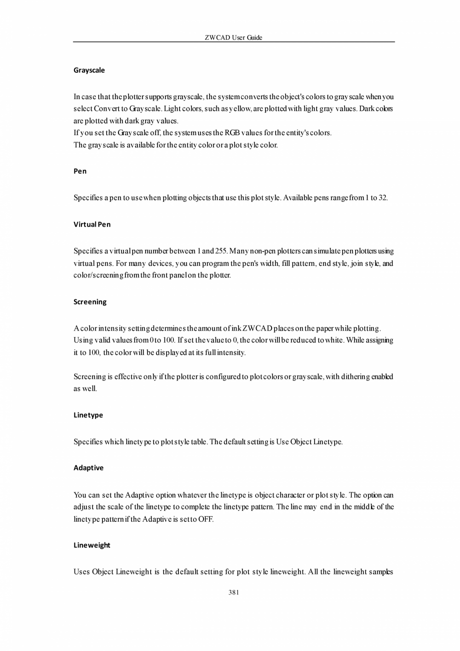 Pagina 381-ZWCAD User Guide manual ZWCAD Standard 2024, Professional 2024 Instructiuni montaj, utilizare...