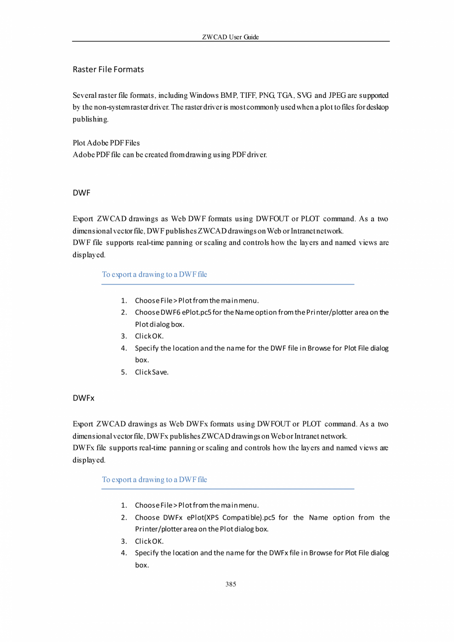 Pagina 385-ZWCAD User Guide manual ZWCAD Standard 2024, Professional 2024 Instructiuni montaj, utilizare...