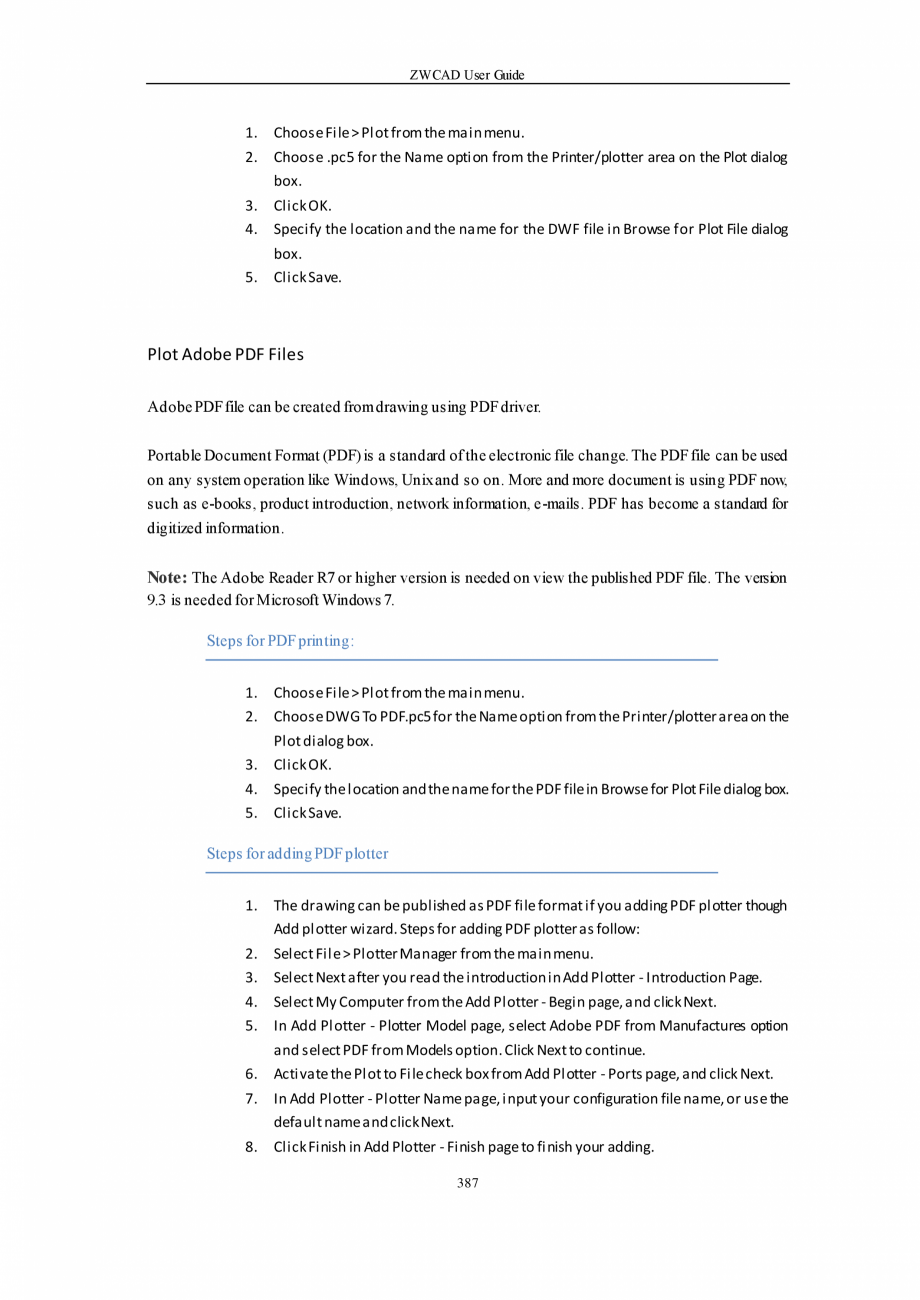 Pagina 387-ZWCAD User Guide manual ZWCAD Standard 2024, Professional 2024 Instructiuni montaj, utilizare...