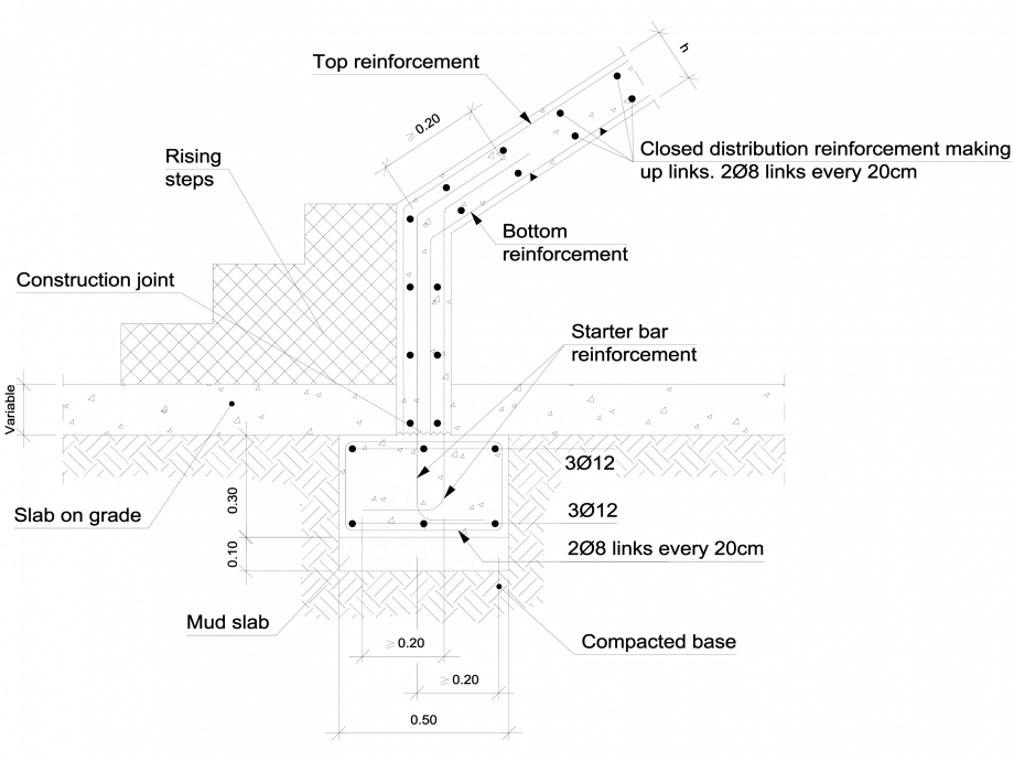 Pagina 1-CAD-DWG Detaliu pornire scara fundatie izolata CYPE Detaliu de produs 