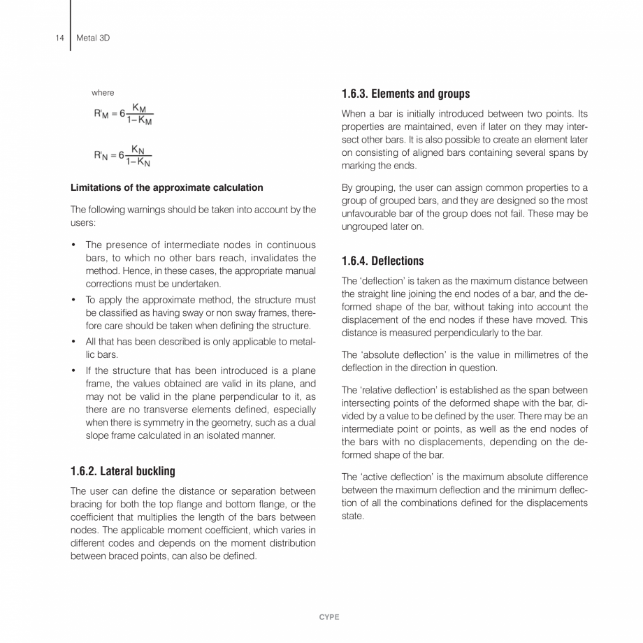 Pagina 14-Manual de calcule CYPE CYPE 3D Fisa tehnica Engleza in the corresponding forces.

If the default...