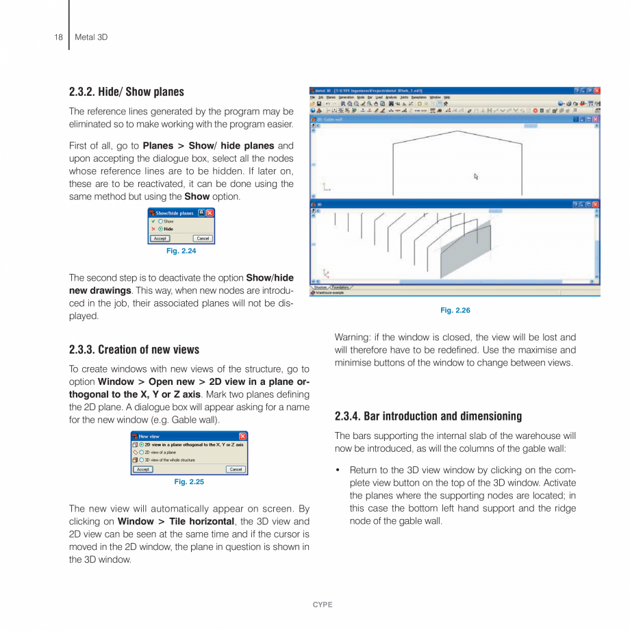 Pagina 17-Exemple practice CYPE CYPE 3D Fisa tehnica Engleza p of the 3D window. Activate
the planes where the...