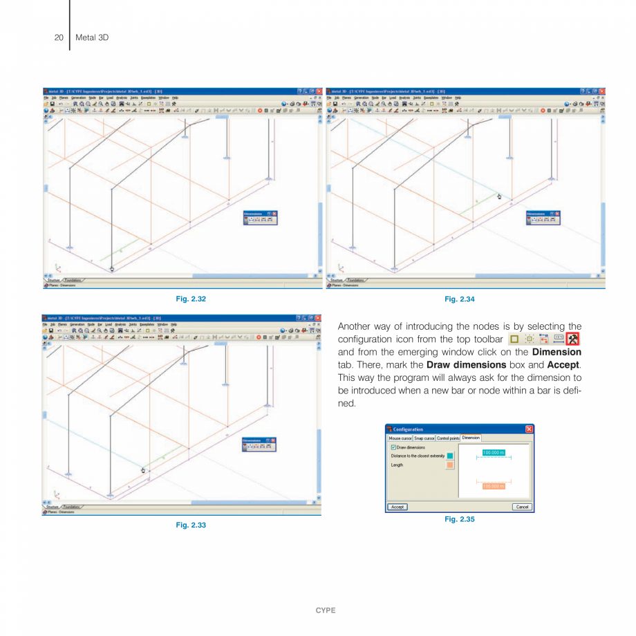 Pagina 19-Exemple practice CYPE CYPE 3D Fisa tehnica Engleza se to the node until it
changes to a cyan colour....