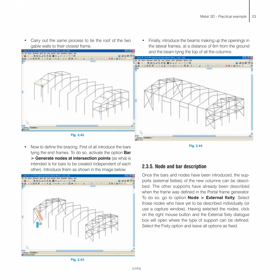 Pagina 23-Exemple practice CYPE CYPE 3D Fisa tehnica Engleza he slab beams are to
consist of IPE-200 sections ...