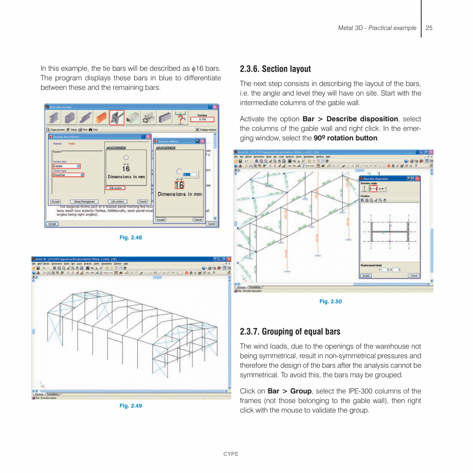 Pagina 25-Exemple practice CYPE CYPE 3D Fisa tehnica Engleza s is done using the option Bar >
Fixity at ends. ...