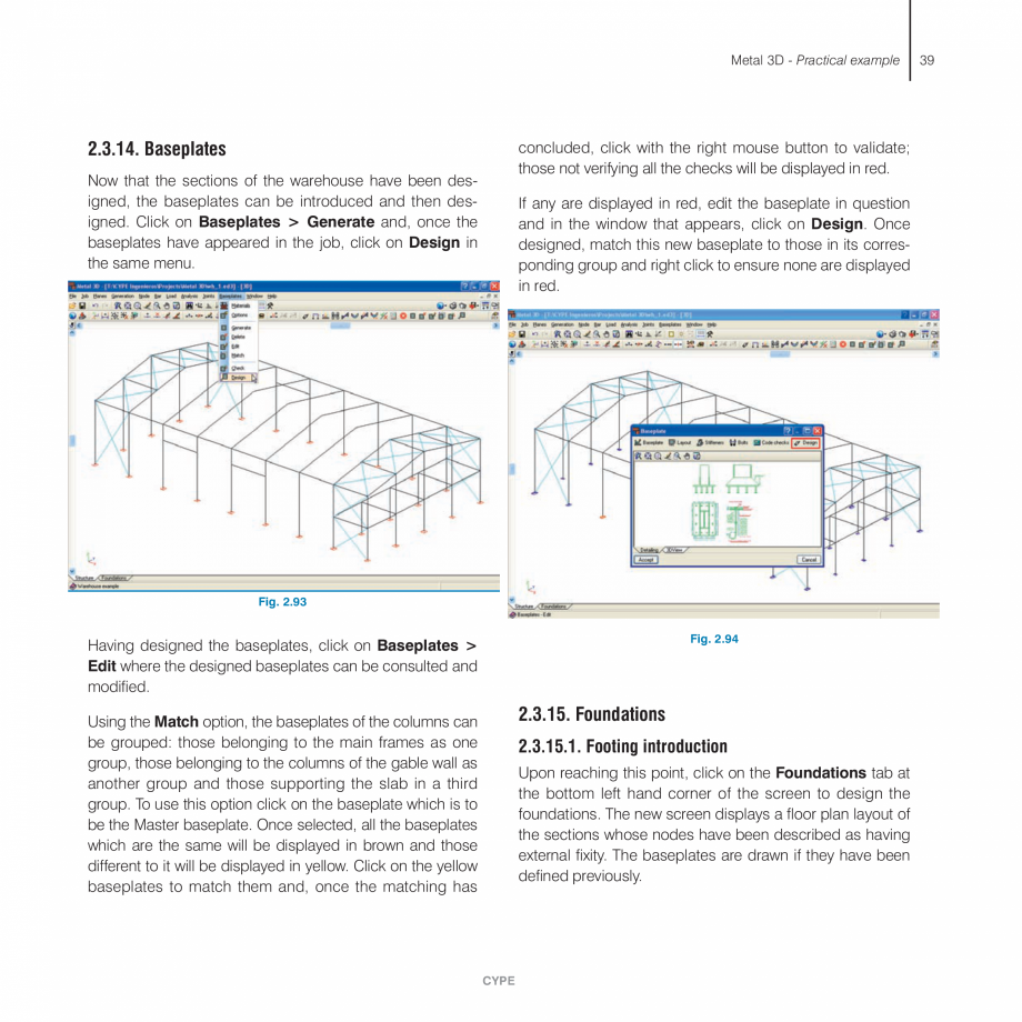 Pagina 39-Exemple practice CYPE CYPE 3D Fisa tehnica Engleza neral
analysis (by marking the Design joints box ...