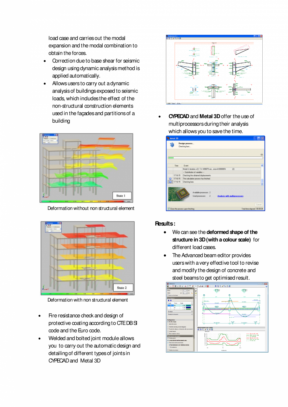 Pagina 3-Software pentru proiectarea in constructii CYPE CYPE 3D, CYPECAD Catalog, brosura Engleza rtaken by
...