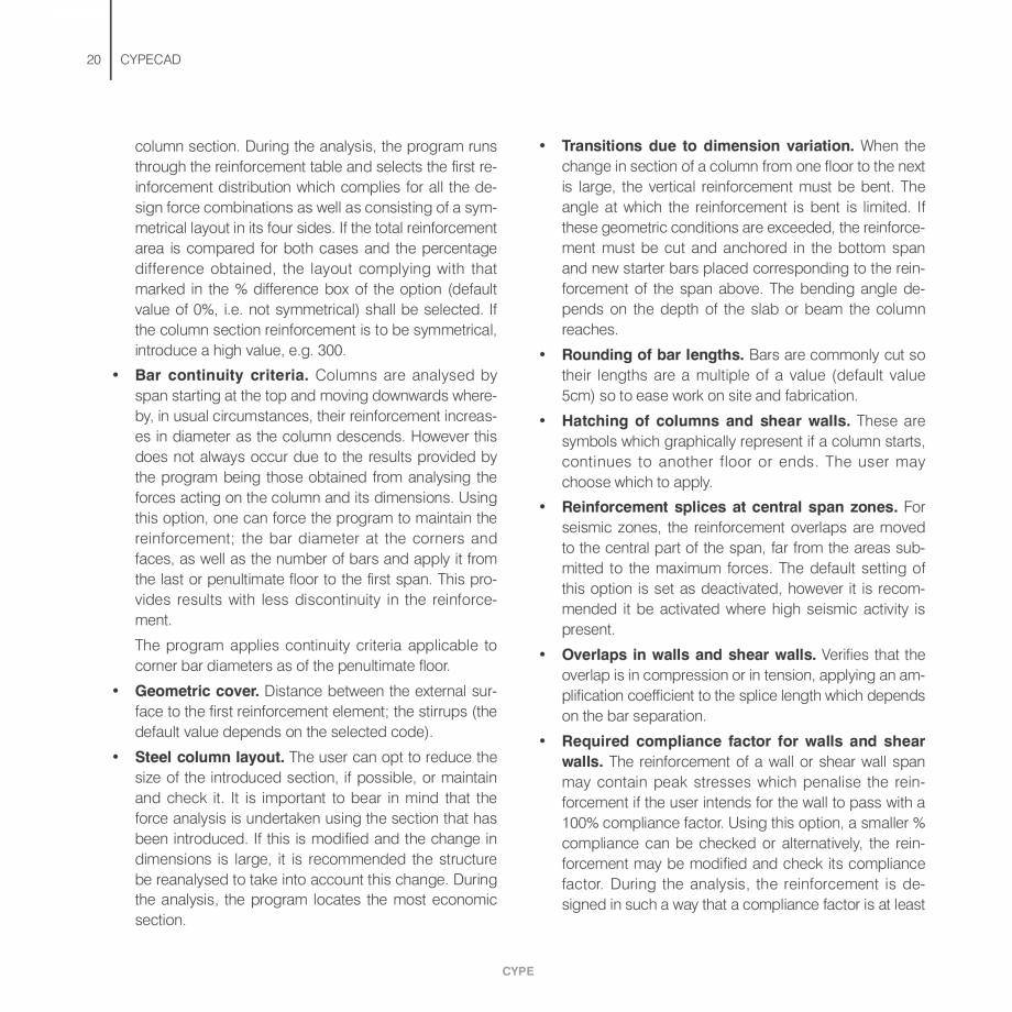 Pagina 20-Manual de calcule CYPE CYPECAD Fisa tehnica Engleza rsion) (please refer to chapter 12. Rigid...