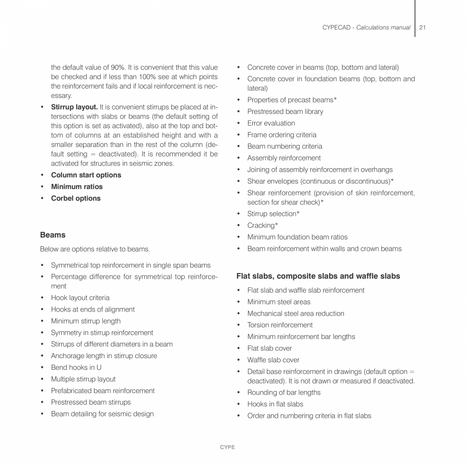 Pagina 21 - Manual de calcule CYPE CYPECAD Fisa tehnica Engleza viour of the materials is assumed...