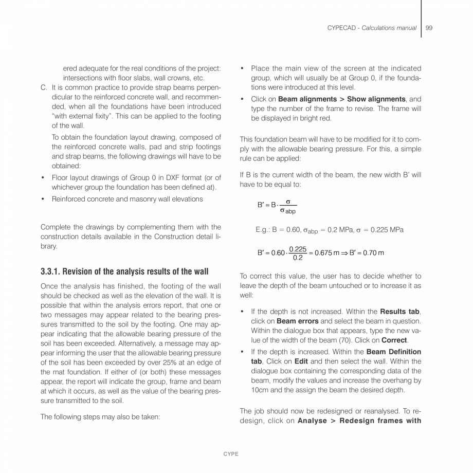 Pagina 99-Manual de calcule CYPE CYPECAD Fisa tehnica Engleza fined by default.

Here, the data to introduce...