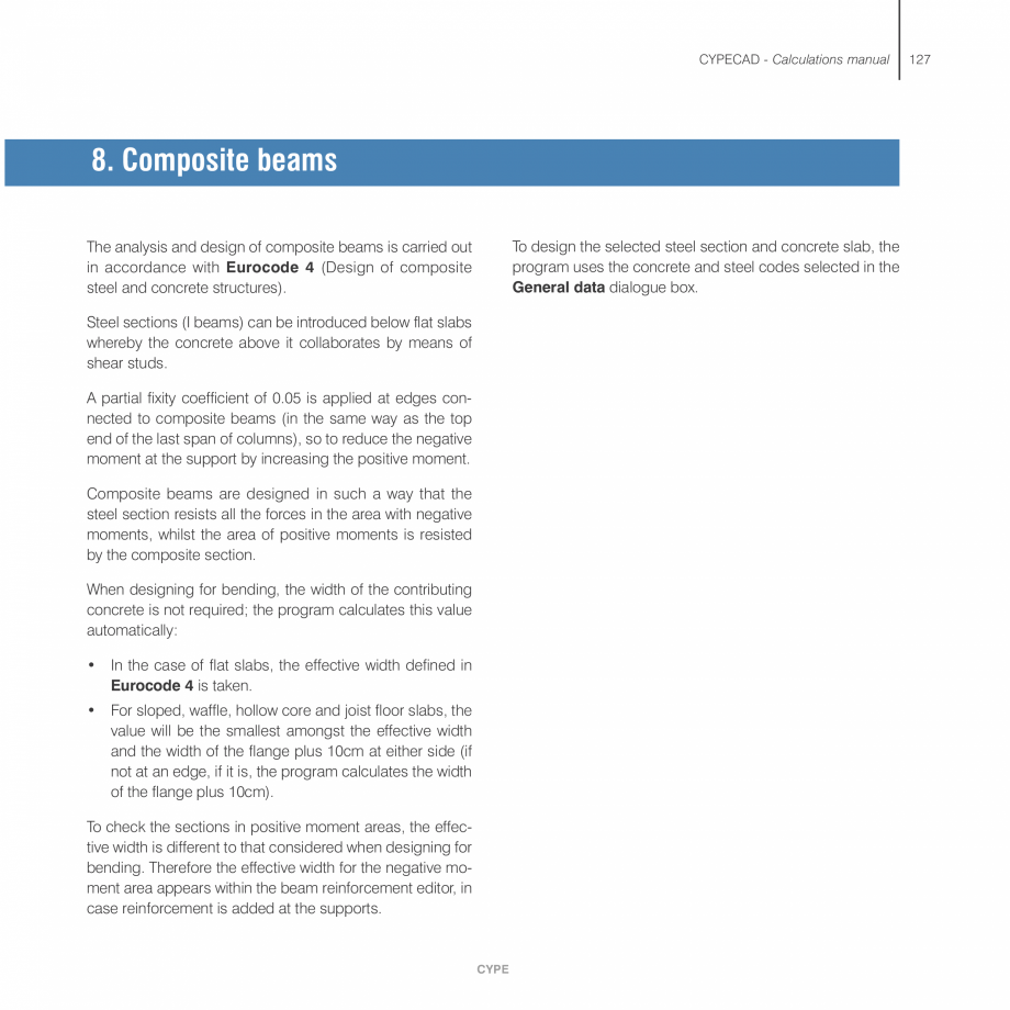 Pagina 127 - Manual de calcule CYPE CYPECAD Fisa tehnica Engleza forced concrete walls have been...