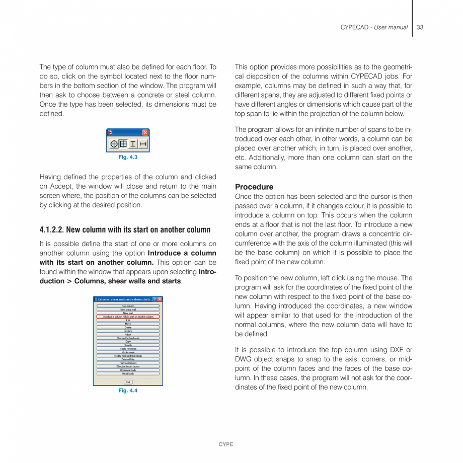 Pagina 33 - Manual de utilizare CYPE CYPECAD Instructiuni montaj, utilizare Engleza PECAD, or...