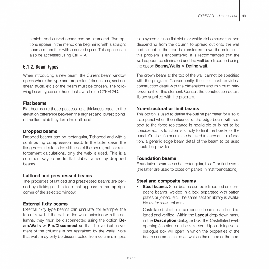 Pagina 49-Manual de utilizare CYPE CYPECAD Instructiuni montaj, utilizare Engleza the live loads at different ...