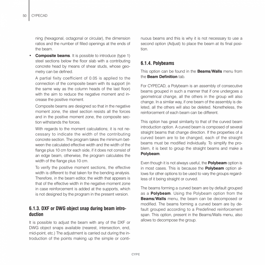 Pagina 50 - Manual de utilizare CYPE CYPECAD Instructiuni montaj, utilizare Engleza  destination...