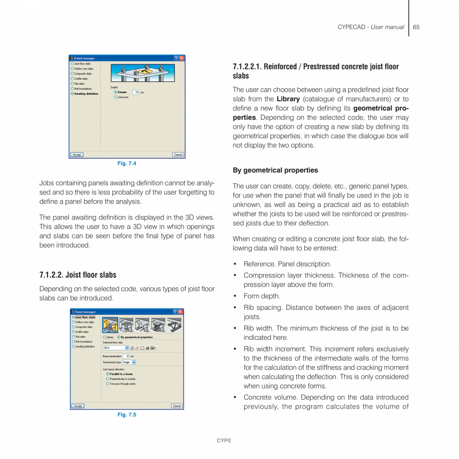 Pagina 65-Manual de utilizare CYPE CYPECAD Instructiuni montaj, utilizare Engleza appears indicating the...