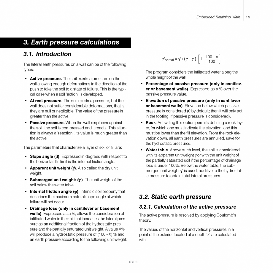 Pagina 19-Ziduri de sprijin - Manual de utilizare CYPE Instructiuni montaj, utilizare Engleza . All the...