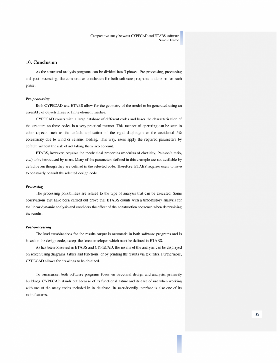 Pagina 35-Studiu comparativ Cypecad vs. Etabs CYPE Catalog, brosura Engleza ble to fairly compare both...