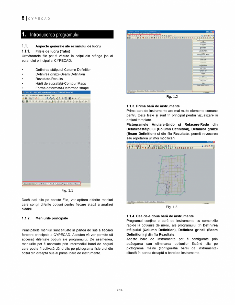 Pagina 8-Manual de utilizare CYPE CAD CYPE CYPECAD Instructiuni montaj, utilizare Romana oțel din cadrul...