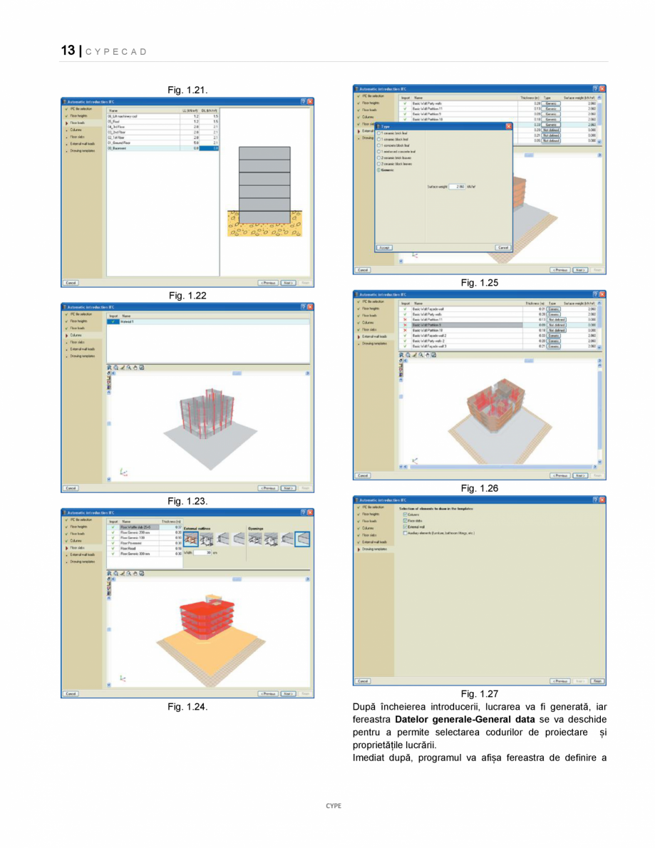 Pagina 13-Manual de utilizare CYPE CAD CYPE CYPECAD Instructiuni montaj, utilizare Romana ile pereților...