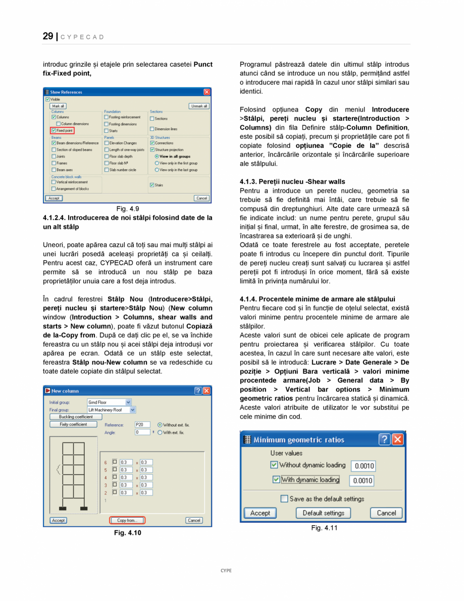 Pagina 29-Manual de utilizare CYPE CAD CYPE CYPECAD Instructiuni montaj, utilizare Romana Fișiere...