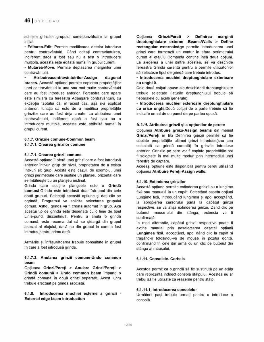 Pagina 46-Manual de utilizare CYPE CAD CYPE CYPECAD Instructiuni montaj, utilizare Romana  etaje la etajul...