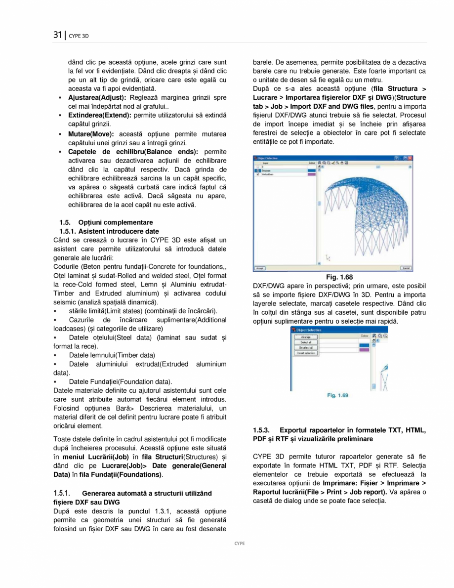 Pagina 31-Manual de utilizare CYPE 3D CYPE Instructiuni montaj, utilizare Romana rea barei și a nodurilor și...