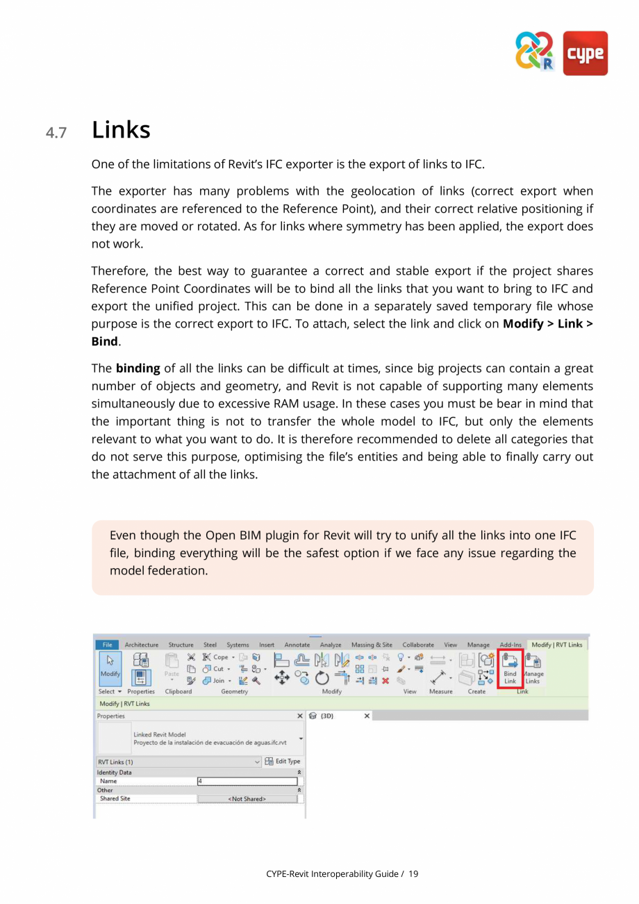 Pagina 19-Ghid de interoperabilitate CYPE - REVIT CYPE Catalog, brosura Engleza ned to work with only one...