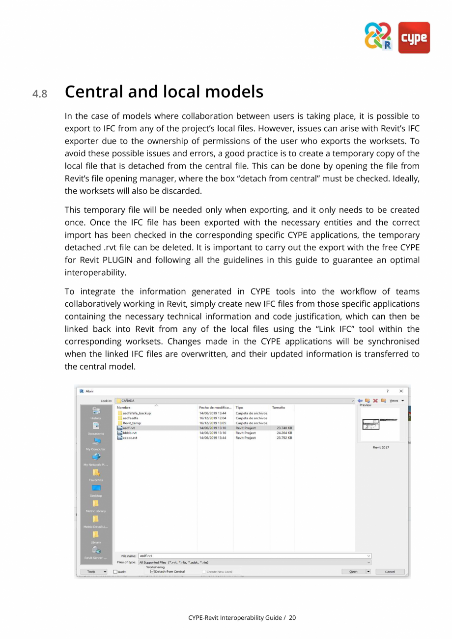 Pagina 20-Ghid de interoperabilitate CYPE - REVIT CYPE Catalog, brosura Engleza sure their export and accurate...