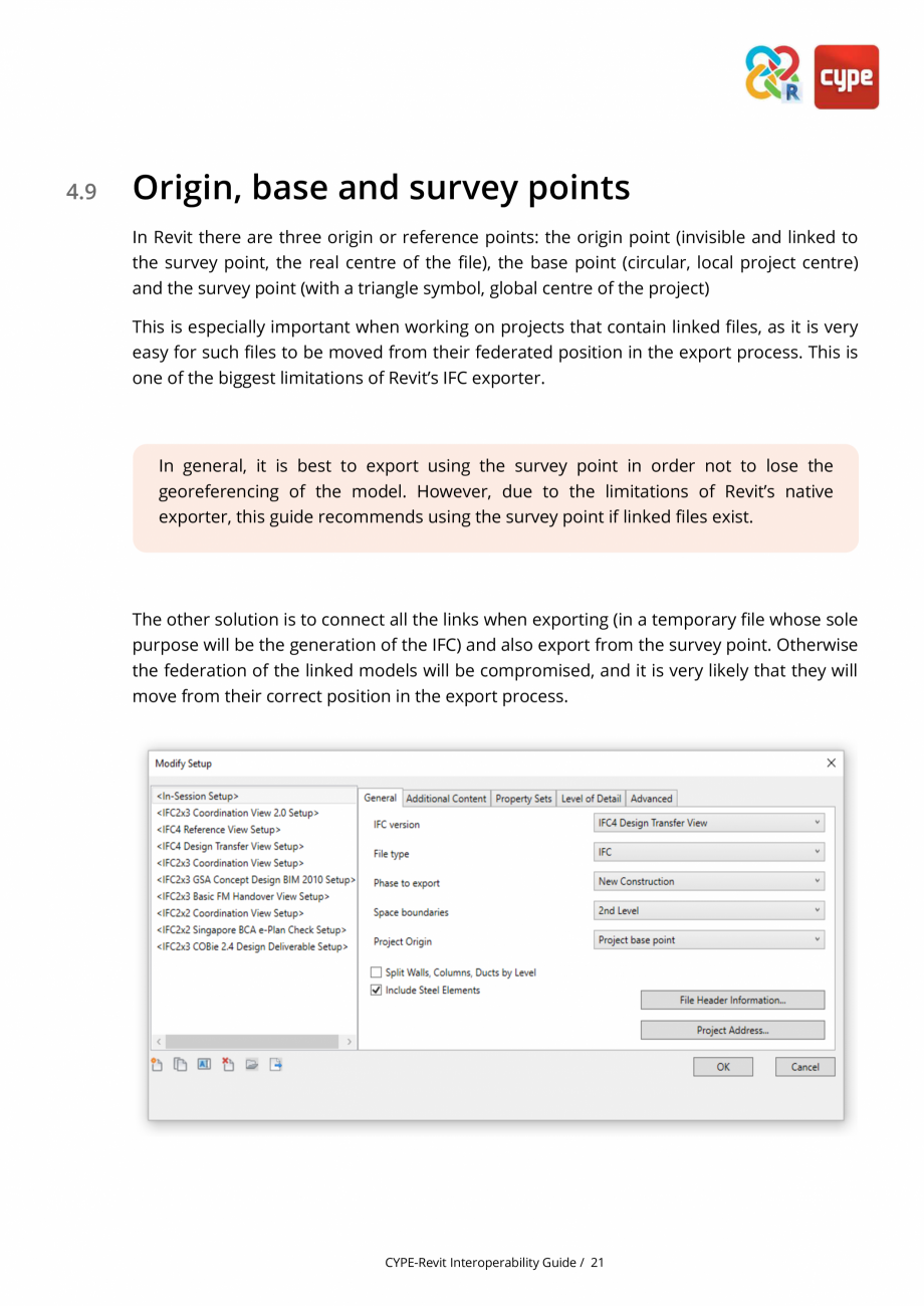 Pagina 21-Ghid de interoperabilitate CYPE - REVIT CYPE Catalog, brosura Engleza e IfcSpace will
ignore its...