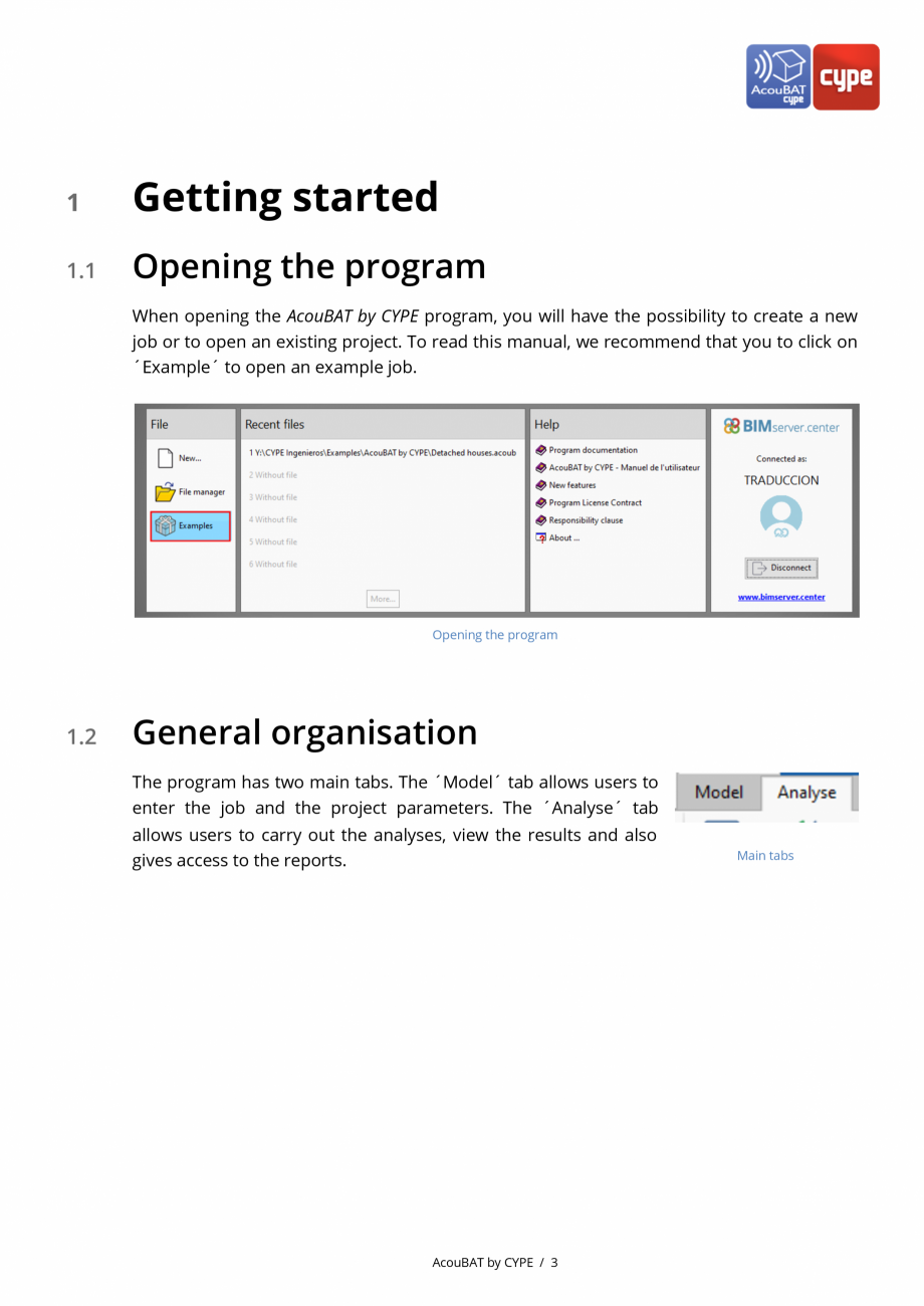 Pagina 3-AcouBAT by CYPE - Manual de utilizare CYPE Instructiuni montaj, utilizare Engleza ogram, you will...
