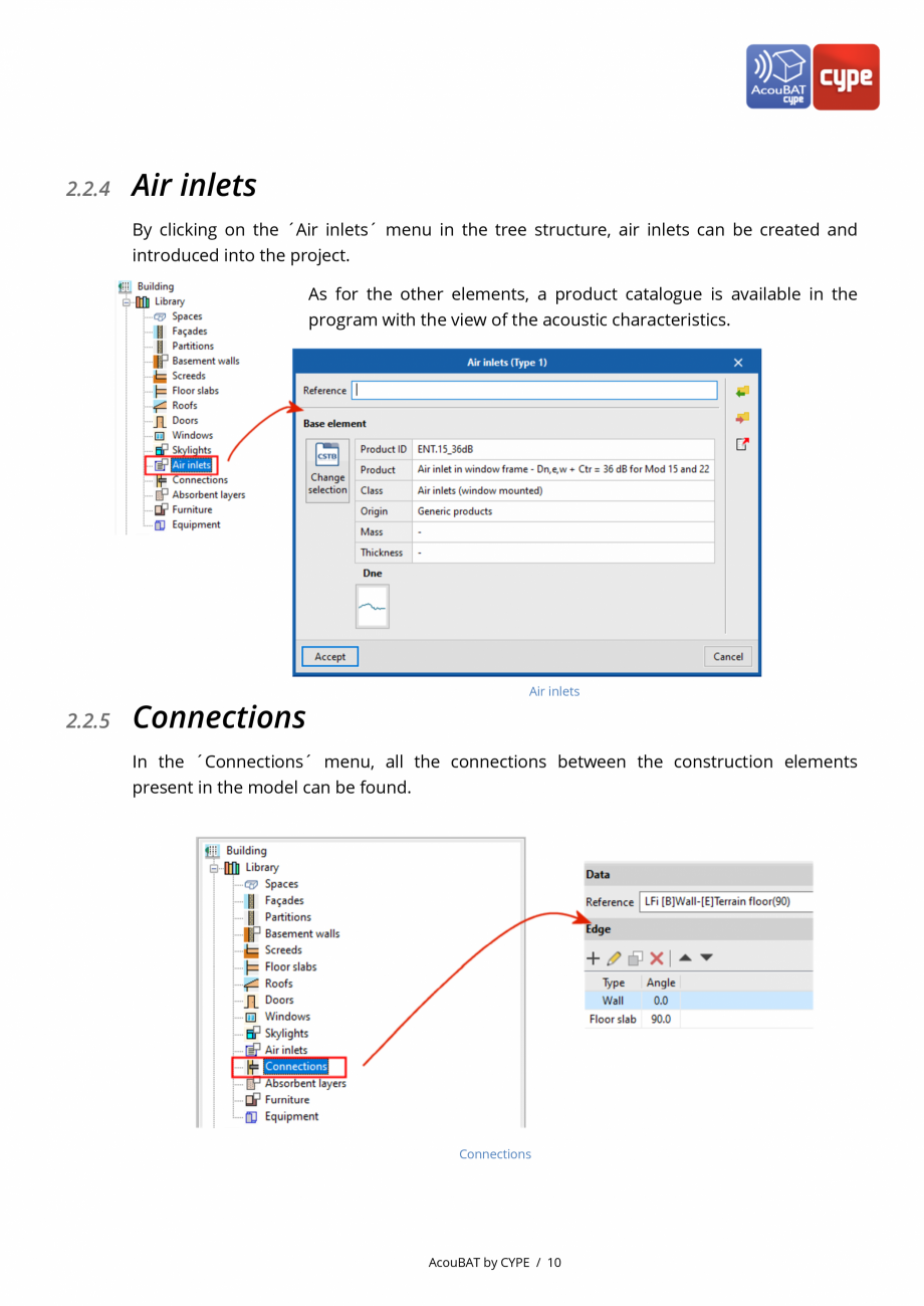 Pagina 10-AcouBAT by CYPE - Manual de utilizare CYPE Instructiuni montaj, utilizare Engleza space as well as...