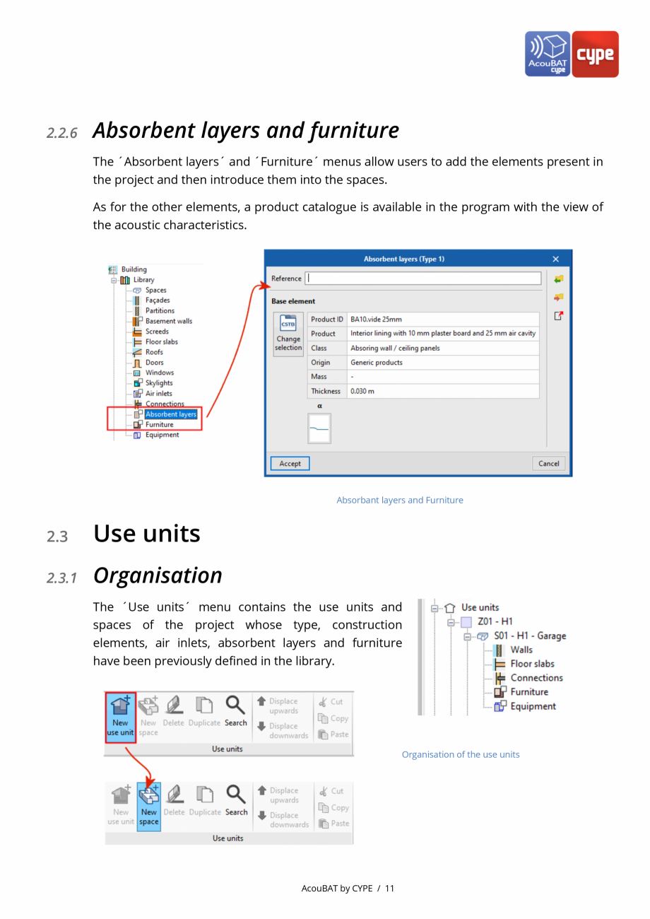 Pagina 11-AcouBAT by CYPE - Manual de utilizare CYPE Instructiuni montaj, utilizare Engleza ch gives
access to...