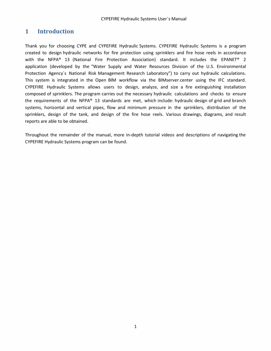 Pagina 3-CYPEFIRE Hydraulic Systems - Manual de utilizare CYPE Instructiuni montaj, utilizare Engleza ..........