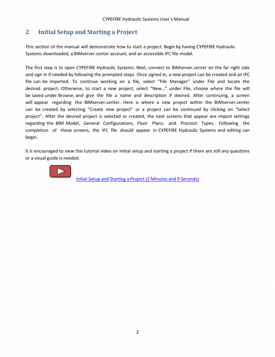 Pagina 4-CYPEFIRE Hydraulic Systems - Manual de utilizare CYPE Instructiuni montaj, utilizare Engleza ..........