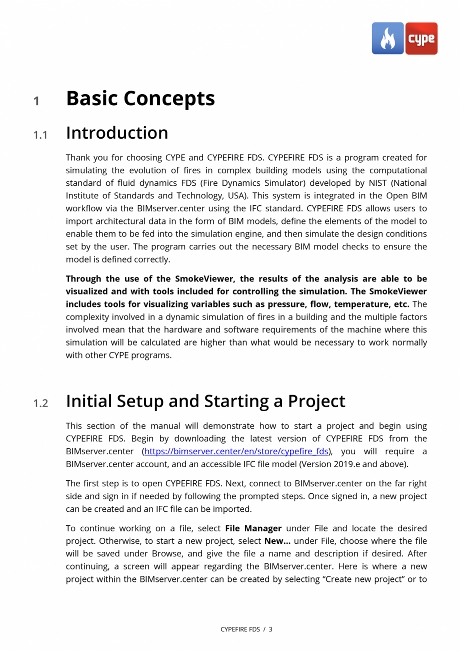 Pagina 3-CYPEFIRE FDS - Manual de utilizare CYPE Instructiuni montaj, utilizare Engleza es .....................