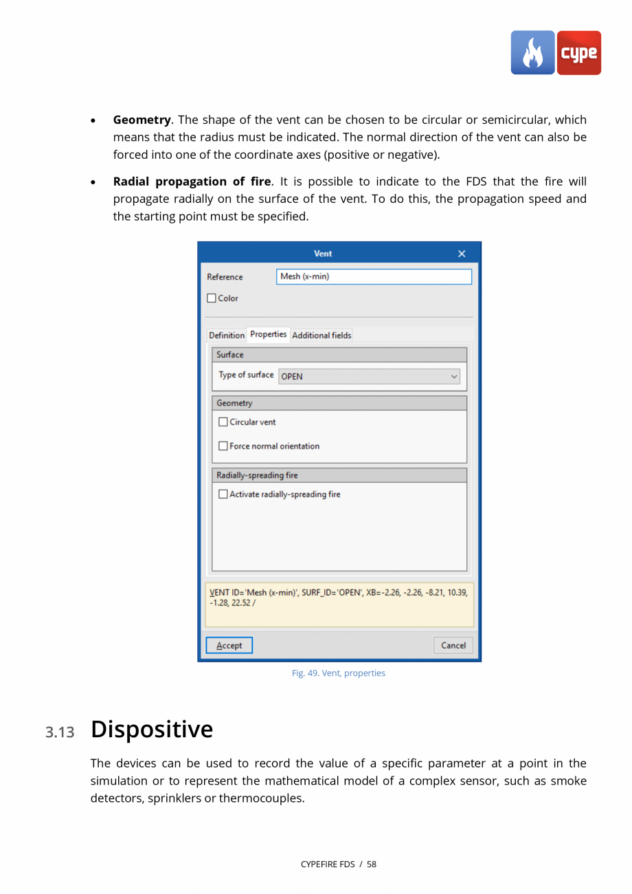 Pagina 58-CYPEFIRE FDS - Manual de utilizare CYPE Instructiuni montaj, utilizare Engleza  with the
predefined ...